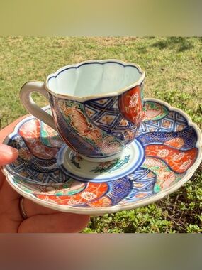 Imari demitasse cup and saucer
